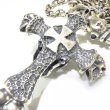 Photo9: Large Skull On 2Skulls Hammer Cross Double Face Dagger With 2Panthers Small Oval Chain Necklace (9)