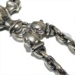 Photo13: Large Skull On 2Skulls Hammer Cross Double Face Dagger With 2Panthers Small Oval Chain Necklace (13)