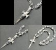 Photo4: Half Single Skull Dagger Square Bottom & H.W.O With Quarter Skull & Small Oval Links Necklace (4)