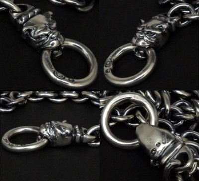 Photo1: 7Chain with quarter old bulldog & quarter T-bar necklace