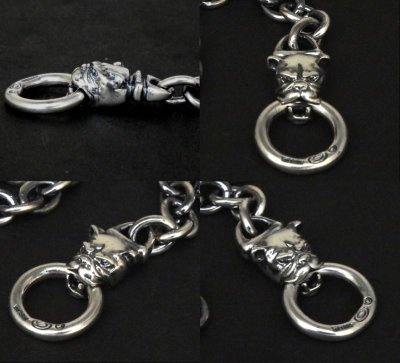 Photo1: 7Chain with quarter bulldog & quarter T-bar necklace