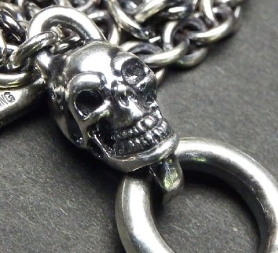 Photo1: 3.9Chain with 1/8 skull & 1/16 Classic T-bar Necklace