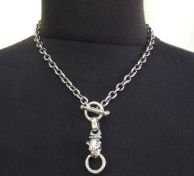 Photo2: Half old bulldog with O-ring & 7chain necklace