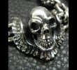 Photo5: C-ring With Skull Wing & Quarter Skulls Half Small Oval Links Nacklace (5)