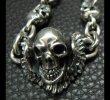 Photo4: C-ring With Skull Wing & Quarter Skulls Half Small Oval Links Nacklace (4)