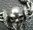 Photo3: C-ring With Skull Wing & Quarter Skulls Half Small Oval Links Nacklace (3)