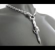 Photo3: 1/3 Skull On Dagger With Quarter Skulls & 7 Chain Links Necklace (3)