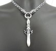 Photo16: 1/3 Skull On Dagger With Quarter Skulls & 7 Chain Links Necklace (16)