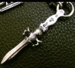 Photo10: 1/3 Skull On Dagger With Quarter Skulls & 7 Chain Links Necklace (10)