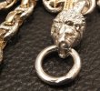 Photo10: Medium Platinum Finish Lion With Quarter 10k Gold H.W.O & Anchor Chain Links Necklace (10)