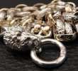 Photo8: Medium Platinum Finish Lion With Quarter 10k Gold H.W.O & Anchor Chain Links Necklace (8)