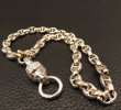 Photo7: Medium Platinum Finish Lion With Quarter 10k Gold H.W.O & Anchor Chain Links Necklace (7)