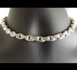 Photo8: Half Small Oval Chain & Half T-bar Necklace (Platinum Finish) (8)