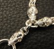 Photo3: Half Single Skull Dagger Square Bottom & H.W.O With Quarter Skull & Small Oval Links Necklace (Platinum Finish) (3)