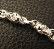 Photo2: Half Single Skull Dagger Square Bottom & H.W.O With Quarter Skull & Small Oval Links Necklace (Platinum Finish) (2)