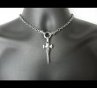 Photo12: Quarter Single Skull Dagger Square Bottom With 2 Quarter Skulls Necklace (12)