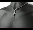 Photo11: Quarter Single Skull Dagger Square Bottom With 2 Quarter Skulls Necklace (11)