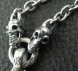 Photo9: Quarter Single Skull Dagger Square Bottom With 2 Quarter Skulls Necklace (9)