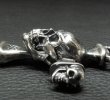 Photo11: Large Skull On 2Skulls Hammer Double Face Dagger With 2Lions & Battle-Ax Small Oval Chain Links Necklace (11)