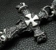 Photo9: Large Skull On 2Skulls Hammer Double Face Dagger With 2Lions & Battle-Ax Small Oval Chain Links Necklace (9)