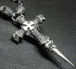 Photo7: Large Skull On 2Skulls Hammer Double Face Dagger With 2Lions & Battle-Ax Small Oval Chain Links Necklace (7)