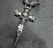 Photo19: Large Skull On 2Skulls Hammer Double Face Dagger With 2Lions & Battle-Ax Small Oval Chain Links Necklace (19)