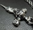 Photo20: Large Skull On 2Skulls Hammer Double Face Dagger With 2Lions & Battle-Ax Small Oval Chain Links Necklace (20)