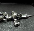 Photo18: Large Skull On 2Skulls Hammer Double Face Dagger With 2Lions & Battle-Ax Small Oval Chain Links Necklace (18)