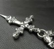 Photo9: 3 Skulls On 4 Heart Crown Long Cross Double Face Dagger With 2 Long Neck Bulldogs & Small Oval Links Necklace (9)