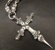 Photo7: 3 Skulls On 4 Heart Crown Long Cross Double Face Dagger With 2 Long Neck Bulldogs & Small Oval Links Necklace (7)