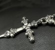 Photo14: 3 Skulls On 4 Heart Crown Long Cross Double Face Dagger With 2 Long Neck Bulldogs & Small Oval Links Necklace (14)