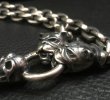 Photo9: 3 Skulls On Both Side 4 Heart Crown Cross Double Face Dagger & Bulldogs Small Oval Chain Links Necklace (9)