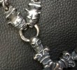 Photo4: 3 Skulls On Both Side 4 Heart Crown Cross Double Face Dagger & Bulldogs Small Oval Chain Links Necklace (4)