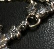 Photo19: 3 Skulls On Both Side 4 Heart Crown Cross Double Face Dagger & Bulldogs Small Oval Chain Links Necklace (19)