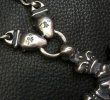 Photo17: 3 Skulls On Both Side 4 Heart Crown Cross Double Face Dagger & Bulldogs Small Oval Chain Links Necklace (17)