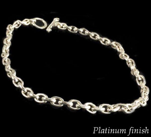 Photo1: Small Oval Chain Links & T-bar Necklace (1)