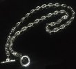 Photo5: 7.5mm Marine Chain & Quarter T-bar Necklace (Platinum Finish) (5)