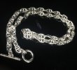 Photo1: 7.5mm Marine Chain & Quarter T-bar Necklace (Platinum Finish) (1)