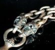 Photo9: Single Skull Dagger With 2 Single Skulls & Small Oval Chain Links Necklace (9)