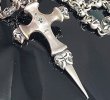 Photo10: Quarter Hammer Cross With Half 2Skull & Half Double Face Dagger With Quarter Skull & Small Oval Links Skull On Cross Oval Necklace (10)