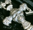 Photo3: Large Skull On 2 Skulls Hammer Cross Double Face Dagger With 2 Old Bulldogs Braid Leather Necklace (3)