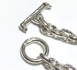 Photo4: Half Small Oval & Textured Small Oval Chain Links Necklace [Platinum Finish] (4)