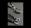 Photo4: Snake on skull braid leather necklace (4)