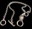 Photo1: Half Old Bulldog With 2 Quarter Skulls & 6Chain Necklace (1)