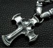 Photo2: Half Battle-Ax Cross With 2 Old Bulldogs & Half Small Oval Chain Necklace (2)