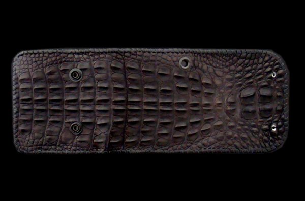 Photo1: Crocodile Head&HornBack Half Wallet (1)