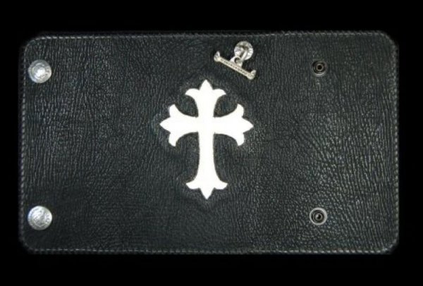 Photo1: Stingray Cross Inlay Shark Long Wallet (1)