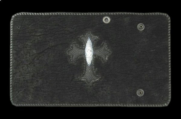 Photo1: Stingray(Star) Cross Inlay Hippo Long Wallet (1)