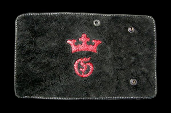 Photo1: Frog Traditional G&Crown Inlay Hippo Long Wallet (1)