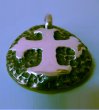 Photo2: Reised Cross Chiseled Blob Pendant (2)